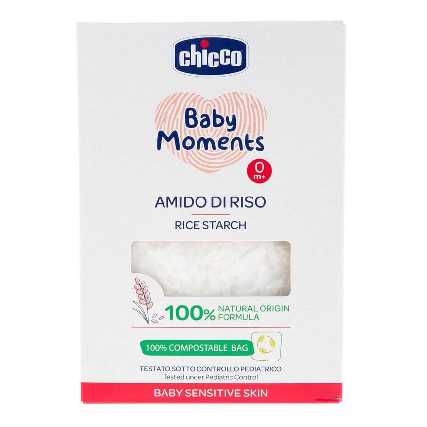 Шампунь для малюків Крохмаль рисовий для купання Baby Moments для чутливої ​​шкіри, 250 г, Chicco