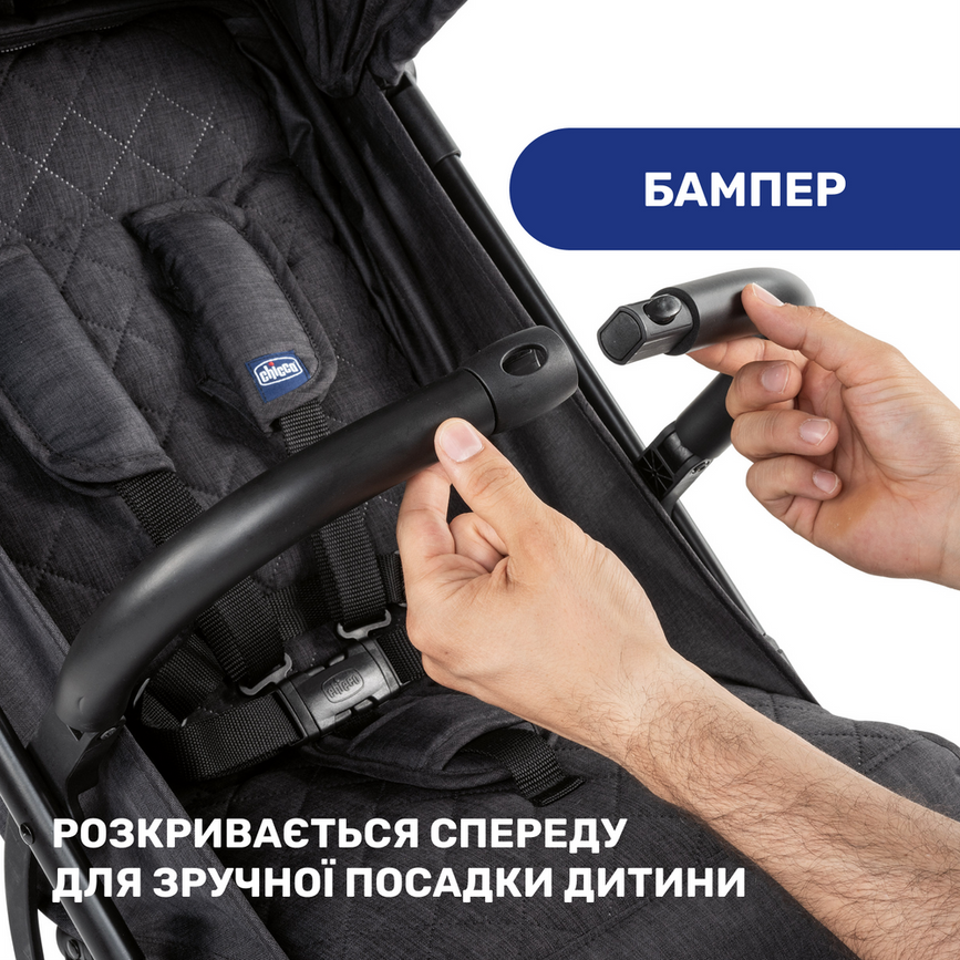 Прогулянкова коляска Trolleyme Stroller, чорний, Chicco, Чорний