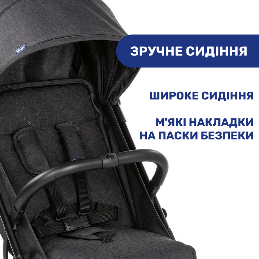 Прогулянкова коляска Trolleyme Stroller, чорний, Chicco, Чорний