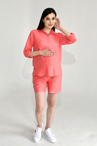 Блузи, сорочки Костюм для вагітних, лососевий, Dianora
