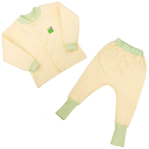 Спортивні костюми Дитячий комплект 2в1 одяг ЕКО ПУПС Jersey Style капитон, (кофта, брюки) (лимон), ЭКО ПУПС