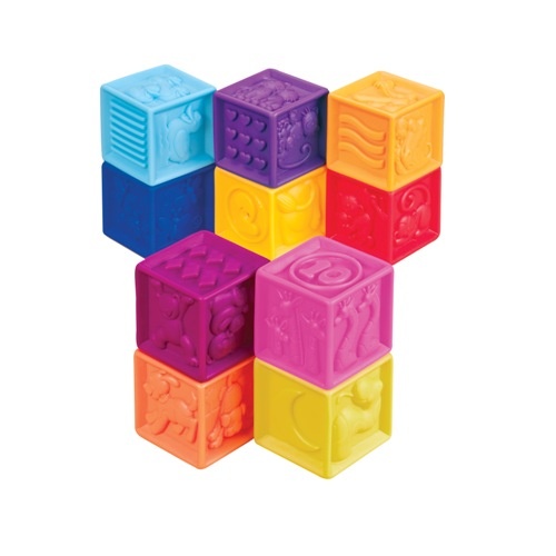Конструкторы Развивающие силиконовые кубики Посчитай-Ка!, 10 кубиков, в сумочке, Battat