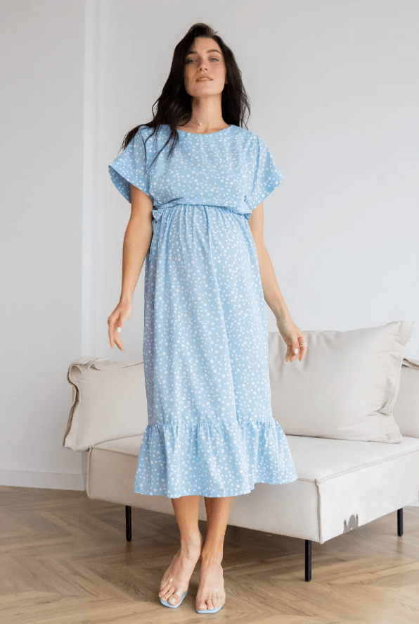 Платье для беременных и кормящих 4337760, голубой, To be, Голубой, 42