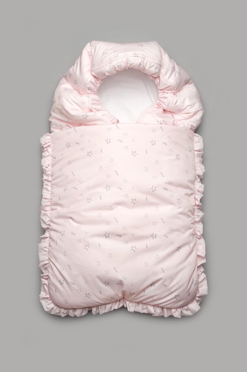 Конверт для новонароджених зимовий, рожевий з принтом, Модний карапуз