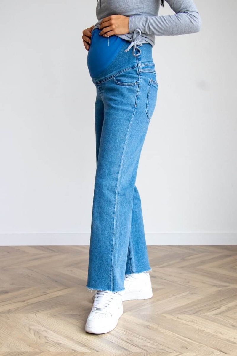 Джинсы Свободные прямые джинсы для беременных с высокой посадкой 4293501, Синий, To be
