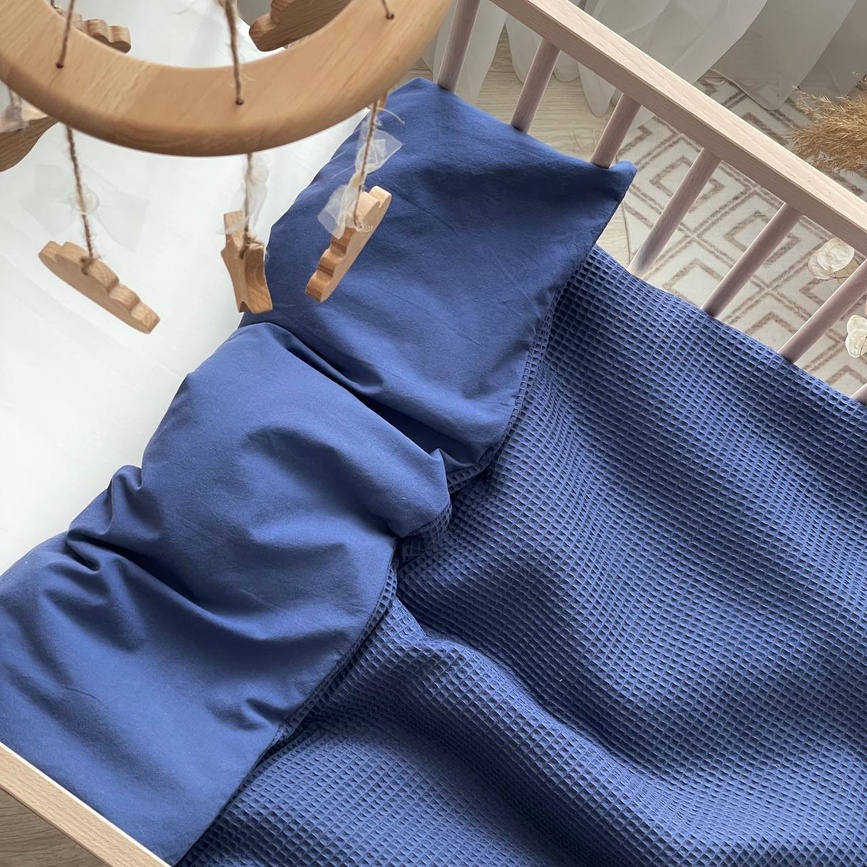Одеяла и пледы Плед-конверт с одеялом вафля+жатка, синий, Маленькая Соня