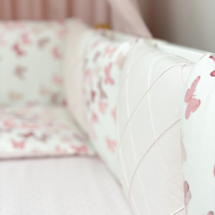 Постільна білизна Комплект постільної білизни в ліжечко Happy night Метелики, 6 елементів, рожевий, Маленька Соня