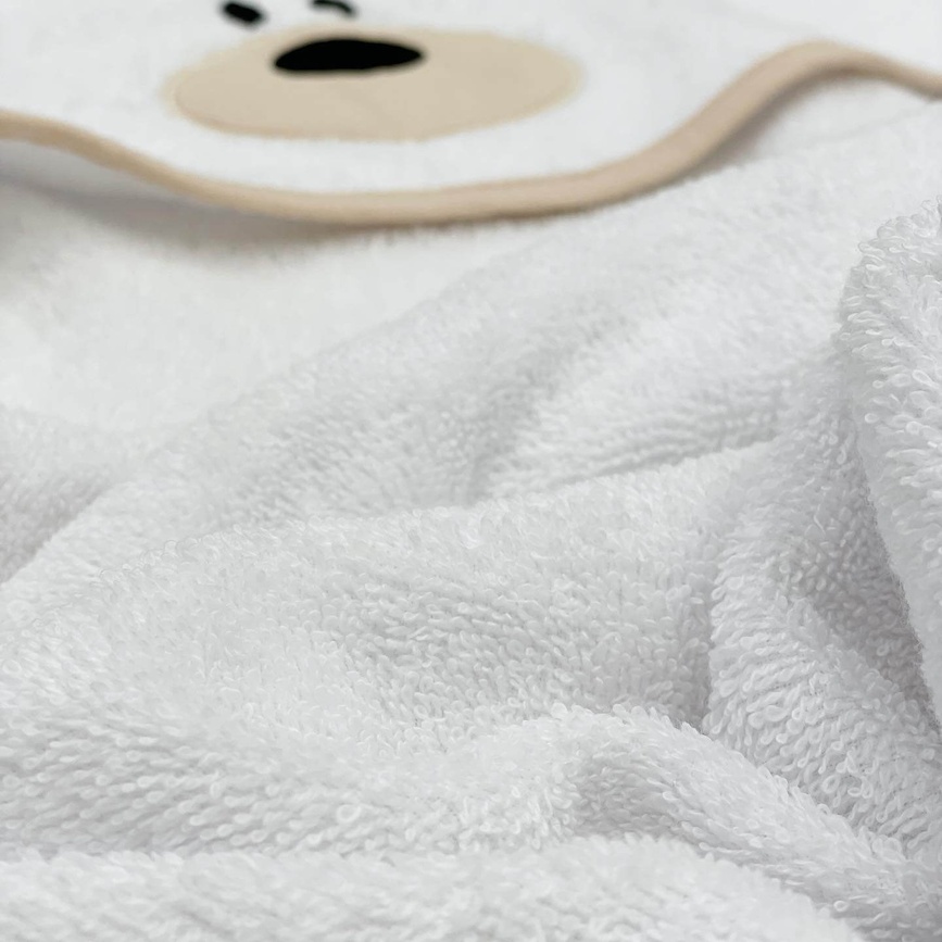 Полотенца Полотенце-уголок Тедди белый, 80*100 см, Маленькая Соня