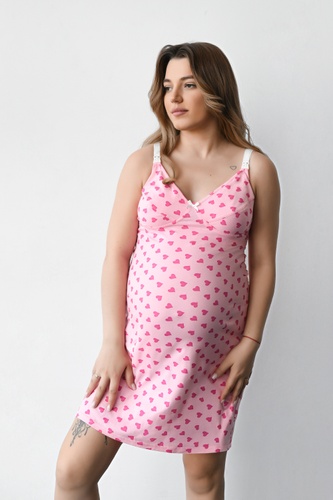 Ночнушки для кормления Ночная рубашка для беременных и кормящих мам Сердца, Мамин Дом