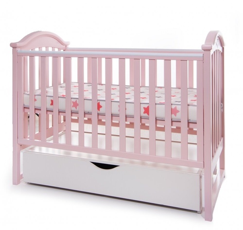 Кроватки Детская кровать с ящиком iLove L100-L-08, розовый, Twins