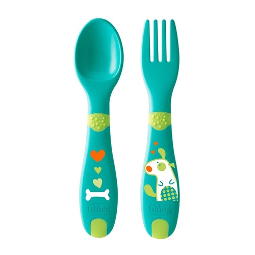 Посуд для дітей Набір Chicco First Cutlery: ложка та виделка, 12m+