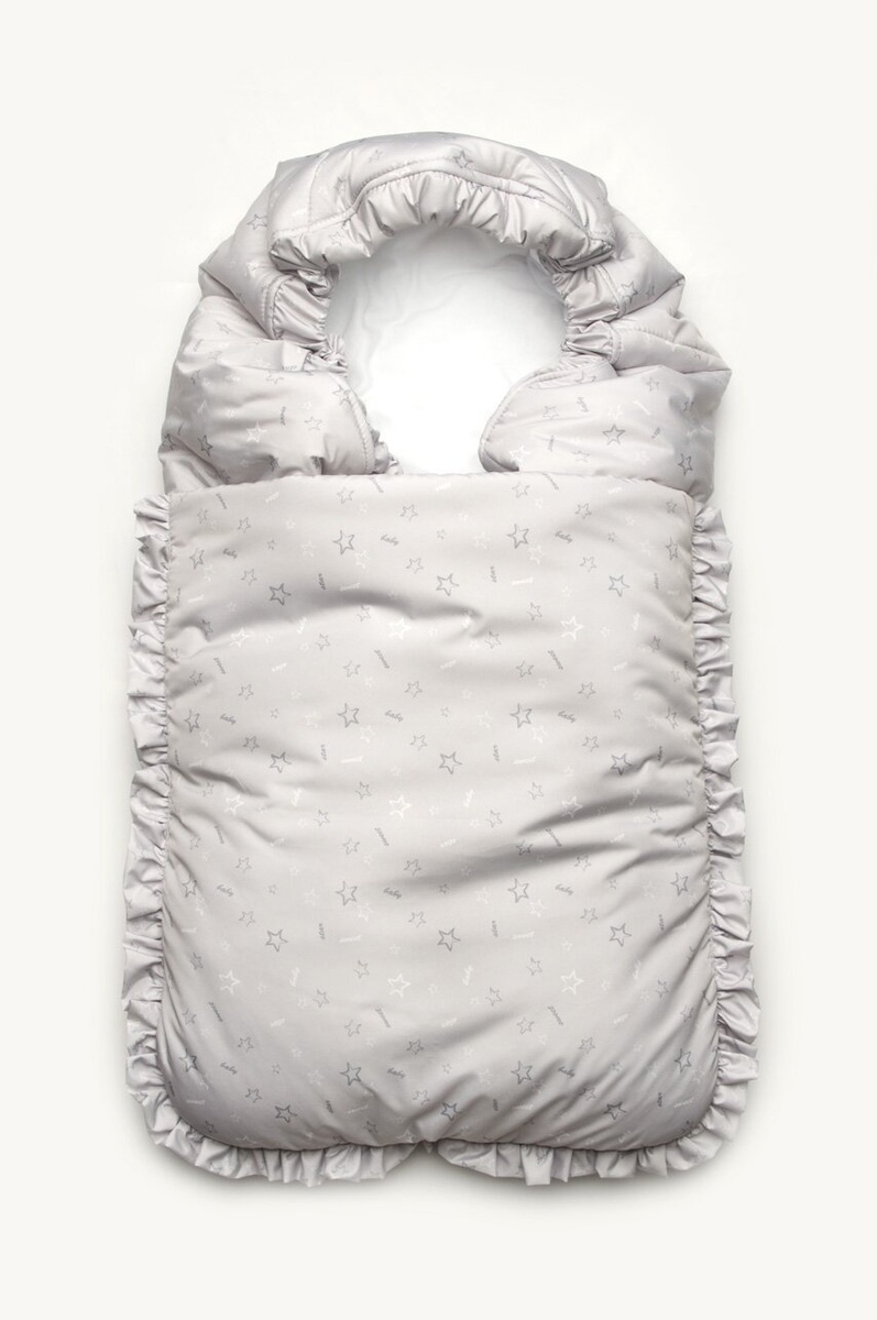 Конверт для новонароджених зимовий, сірий з принтом, Модний карапуз