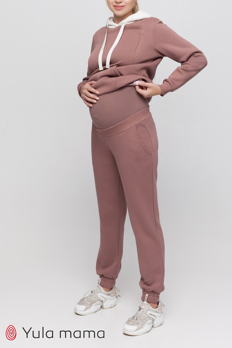 Спортивные костюмы Костю спортивный теплый для беременных и кормящих мам SHARON, капучино, Юла мама
