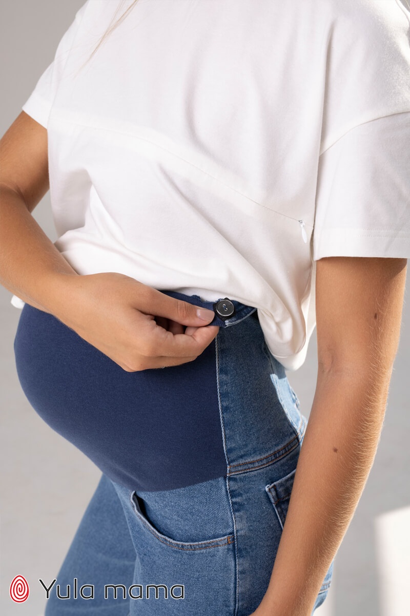 Джинси Джинси для вагітних Mom Jeans з високою спинкою Florence, блакитний, Юла Мама