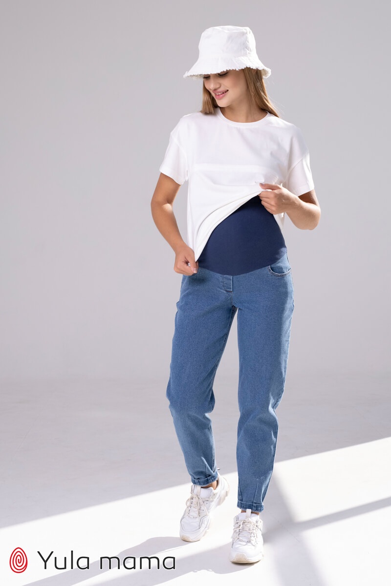 Джинсы Джинсы для беременных Mom Jeans с высокой спинкой Florence, голубой, Юла Мама