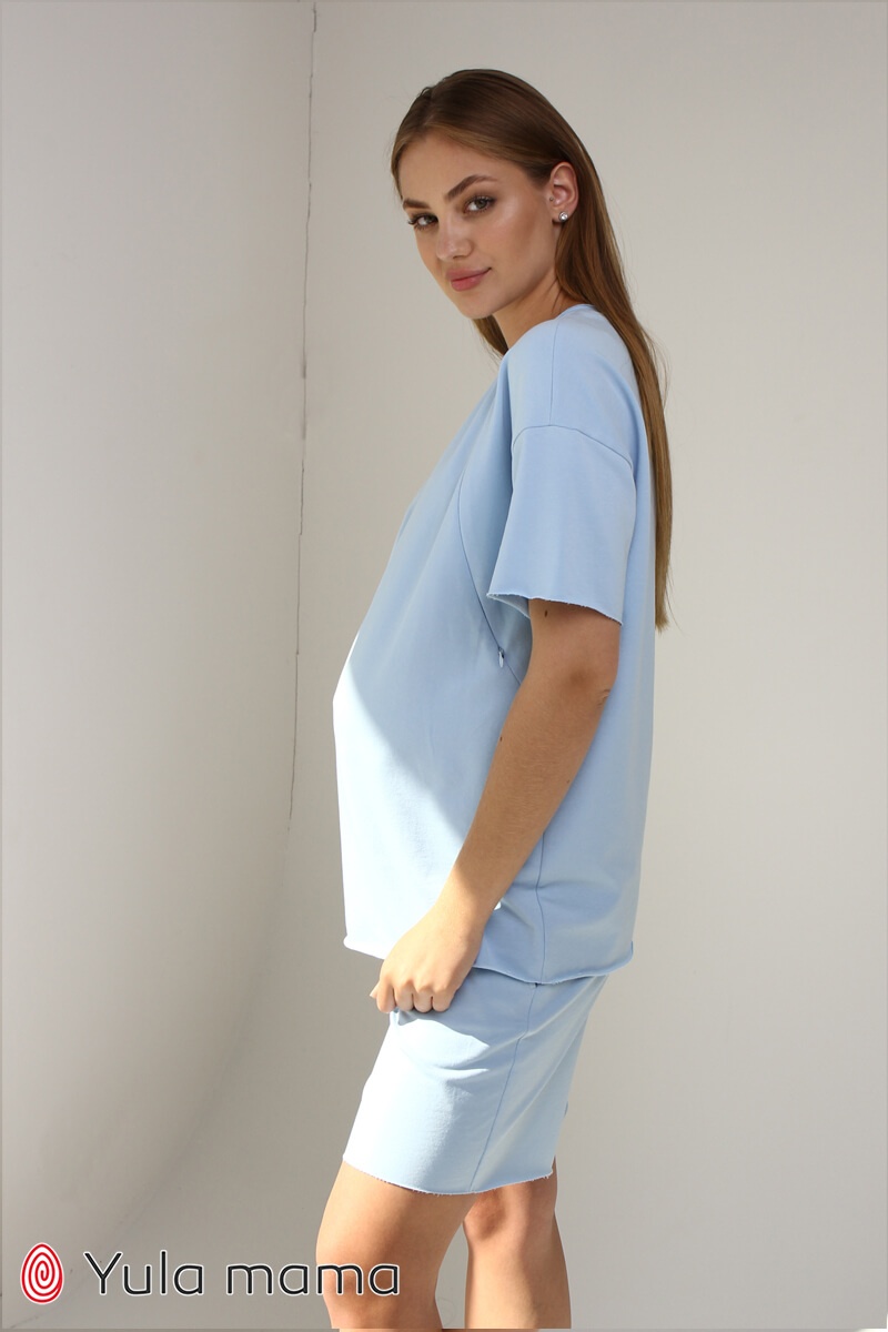 Спортивные костюмы Костюм с шортами для беременных и кормящих FREEDOM, голубой, Юла Мама