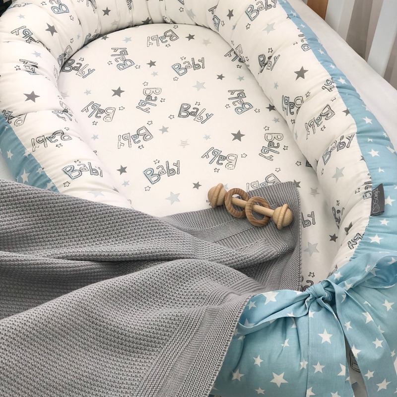 Коконы для новорожденных Кокон Baby Design Baby серо-голубой, Маленькая Соня