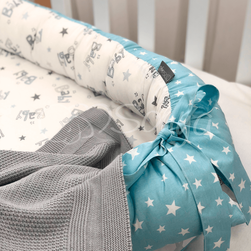 Коконы для новорожденных Кокон Baby Design Baby серо-голубой, Маленькая Соня