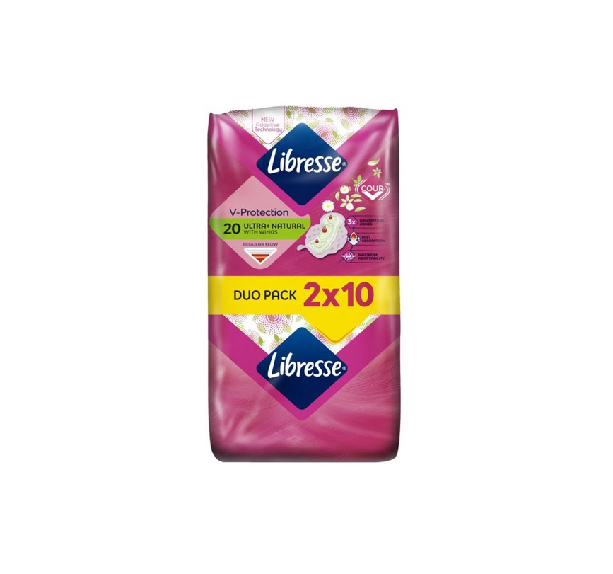 Гигиенические прокладки Гигиенические прокладки Libresse Ultra Natural с алое и ромашкой 20 шт, Libresse