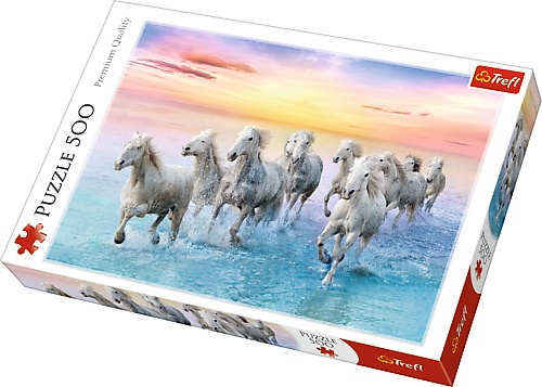 Пазли, мозаїка Пазли - (500 елм.) - "Коні скачуть по пляжу" , Trefl
