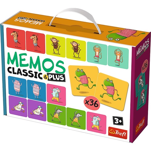 Навчальні Настільна гра - "Мемос Класичні плюс 36 карт Рухайся та грай ,Trefl