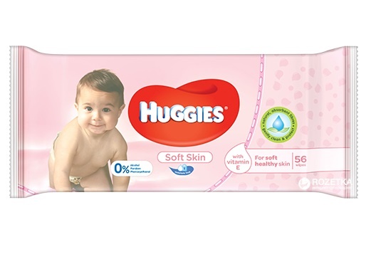 Влажные детские салфетки Влажные салфетки Soft Skin 56 шт, Huggies