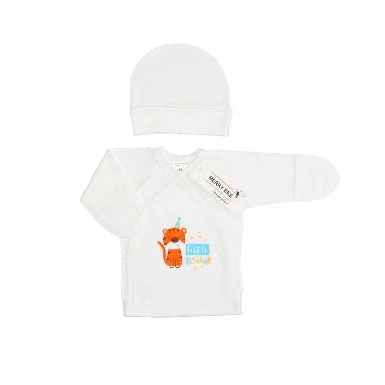 Комплекты Комплект для новорожденных Little tiger 2 предмета (распашонка, шапочка), Merry Bee