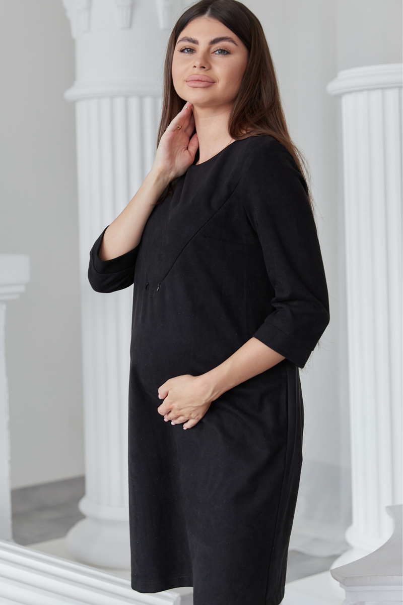 Платье для беременных и кормящих мам 4132140 черный, To be, Черный, 42