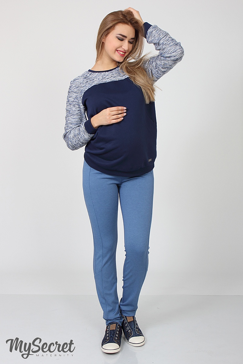 Брюки для беременных и кормящих мам Брюки Юла Мама Vogue light, джинсово-синии
