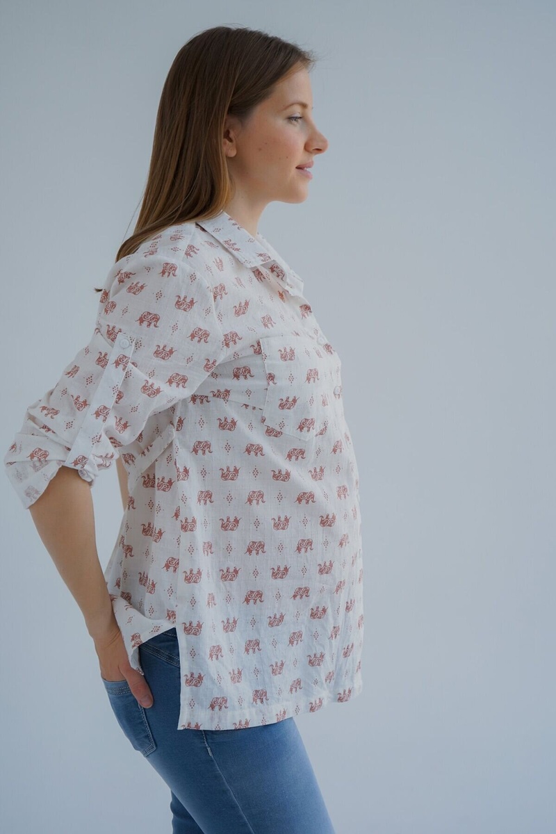Блузы, рубашки Блуза (рубашка) для беременных и кормящих мам 4241715 сахарный миндаль, To be