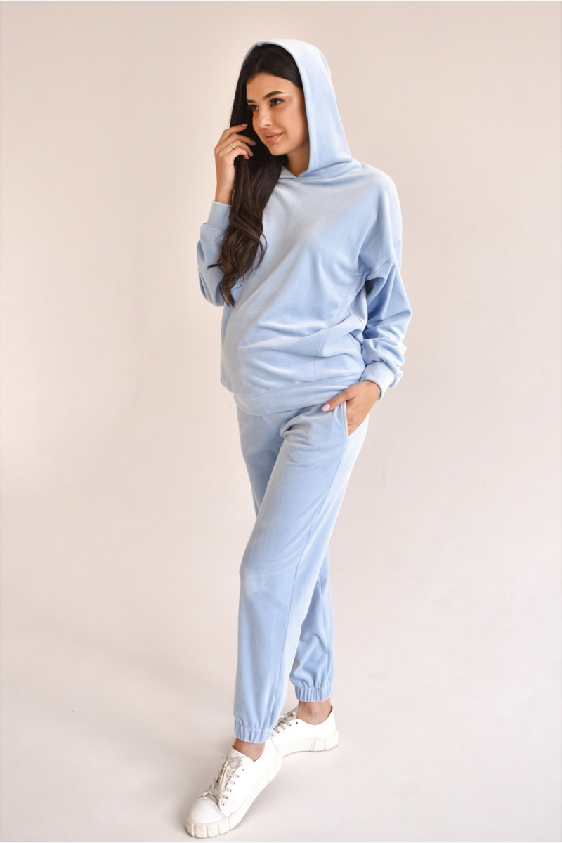 Спортивні костюми Костюм спортивний із плюшу для вагітних і годуючих мам, блакитний, ТМ Dianora