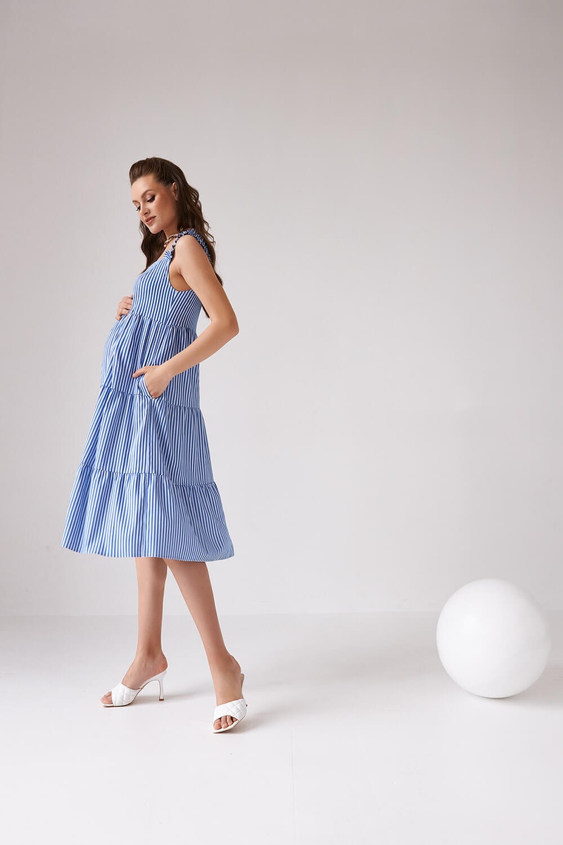 Сарафаны для беременных и кормящих Платье для беременных и кормящих мам 2165 0002, синяя полоска, ТМ Dianora