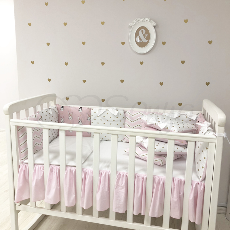 Постелька Комплект детского постельного белья Shine Алиса простынь с юбкой н/р, стандарт, 6 элементов, розовый, Маленькая Соня