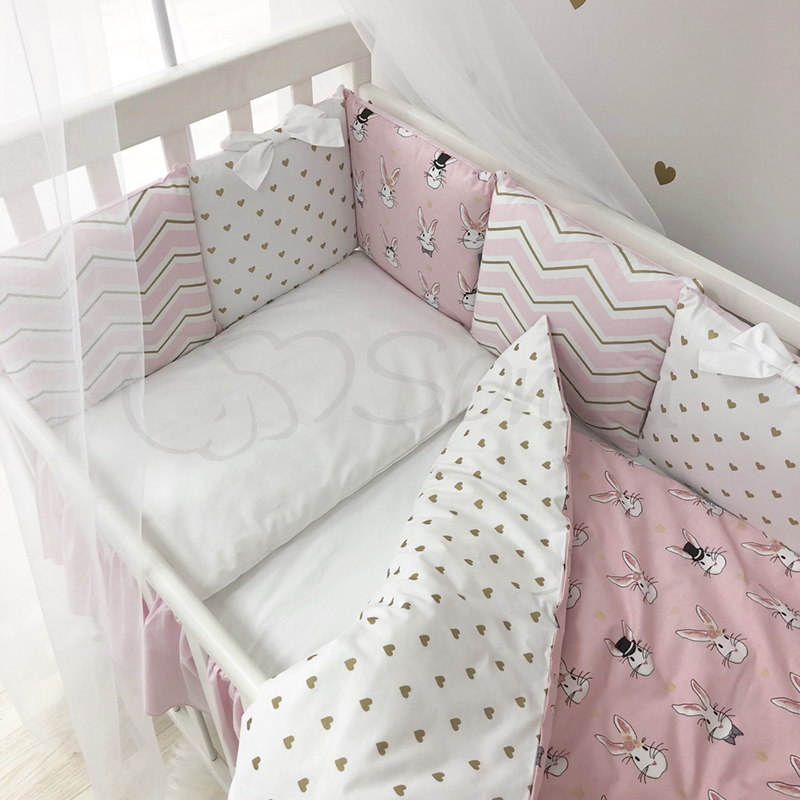 Постелька Комплект детского постельного белья Shine Алиса простынь с юбкой н/р, стандарт, 6 элементов, розовый, Маленькая Соня