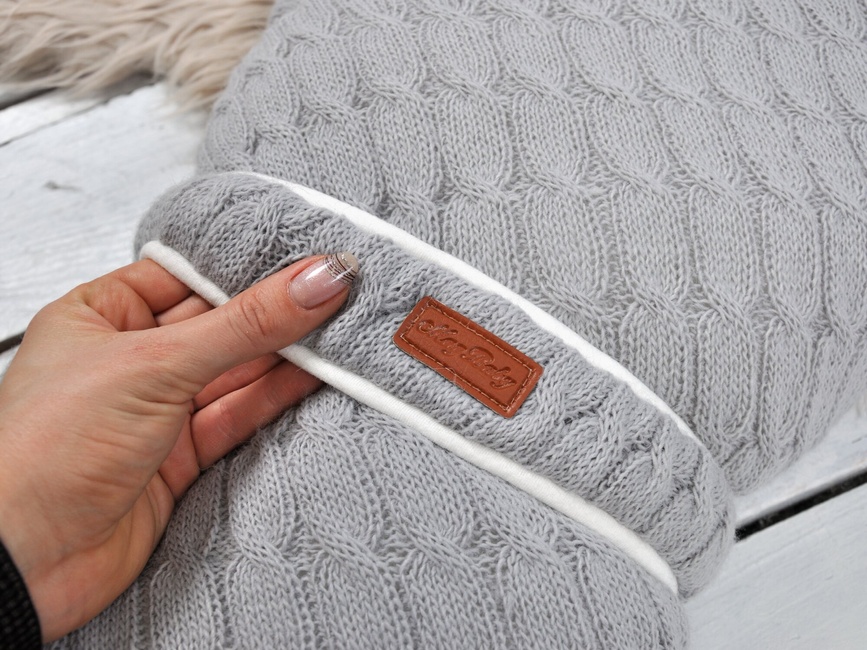 Конверт-одеяло для новорожденных вязаный Косы, серый, MagBaby