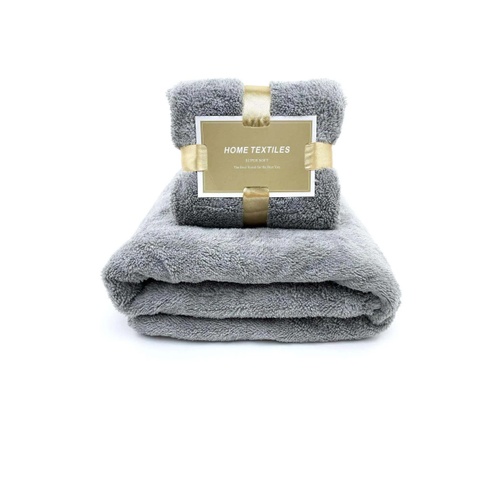 Полотенца Комплект полотенец (микрофибра) серый, 2 шт, Home Textiles
