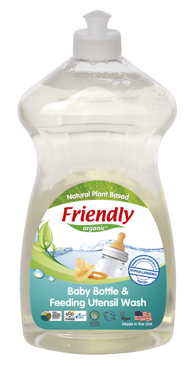 Органическая бытовая химия Органическое моющее средство для бутылочек, сосок и посуды (без запаха), 739мл, Friendly organic