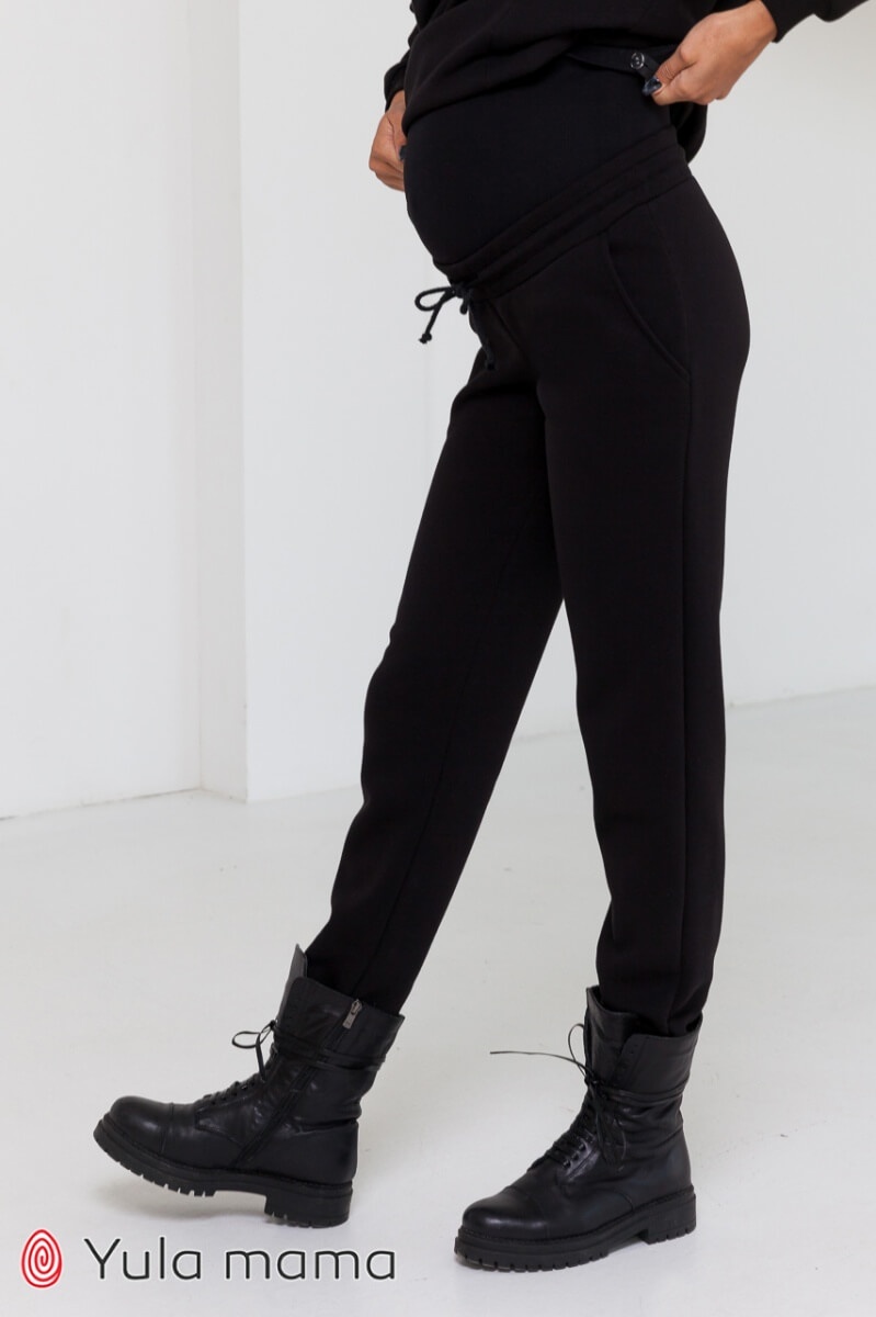 Штаны Спортивные брюки джоггеры для беременных с начесом CELIA WARM, черный, Юла мама