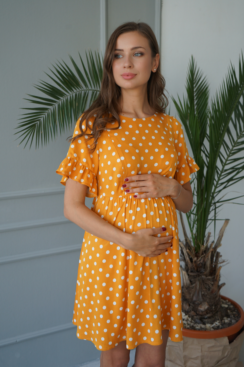 Платье для беременных и кормящих мам 4249726 шафран, To be, Оранжевый, 42
