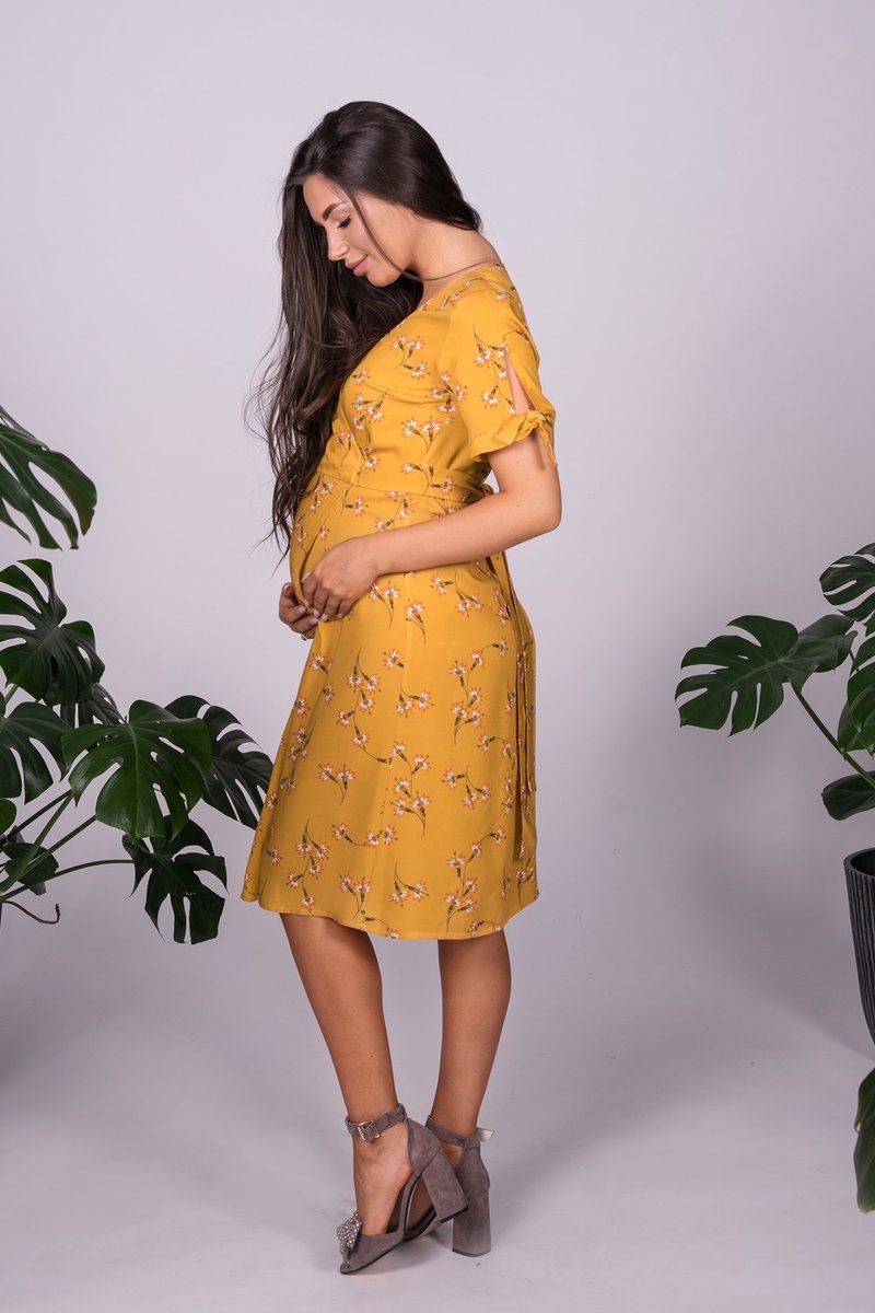 Платье для беременности, горчичный 4173607, To be, Горчичный, 42