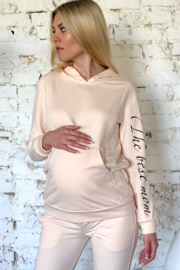 Спортивные костюмы Спортивный костюм для беременных и кормящих мам, пудровый, ТМ Dianora