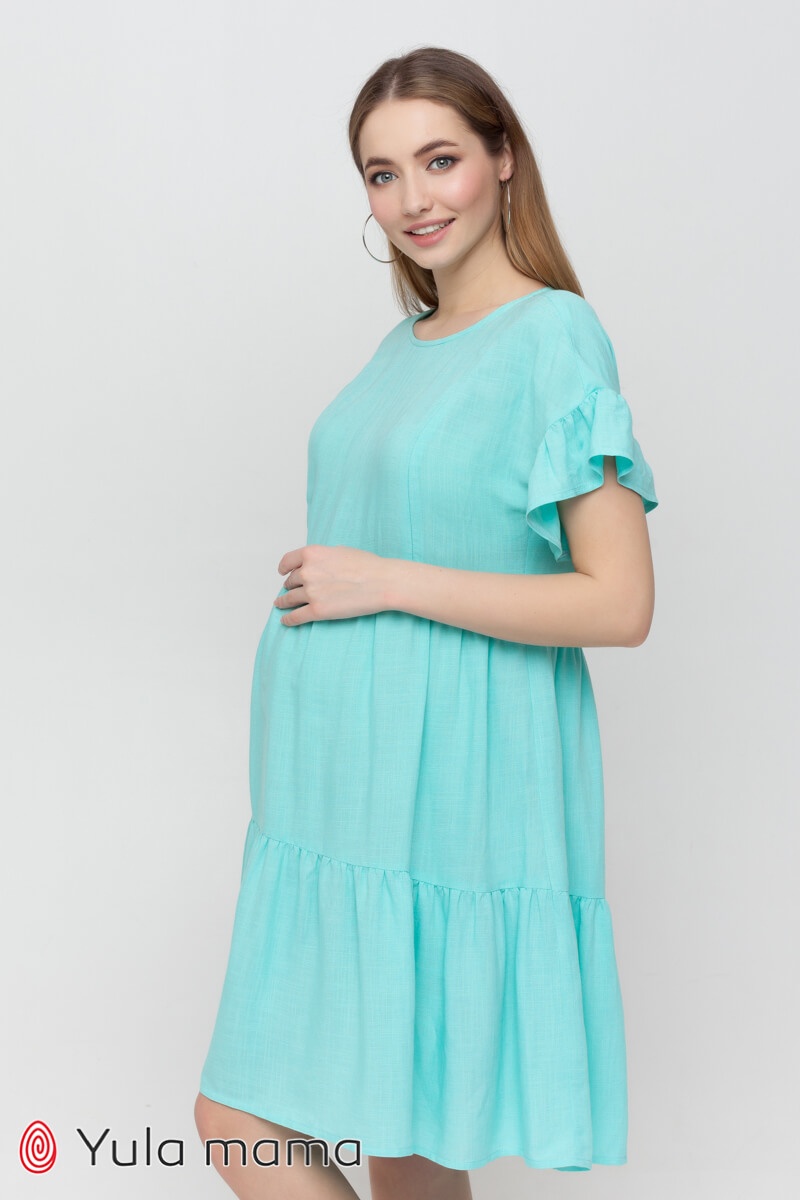 Сукня для вагітних і годуючих мам ANNABELLE, аквамарин, Юла мама, Мятный, S