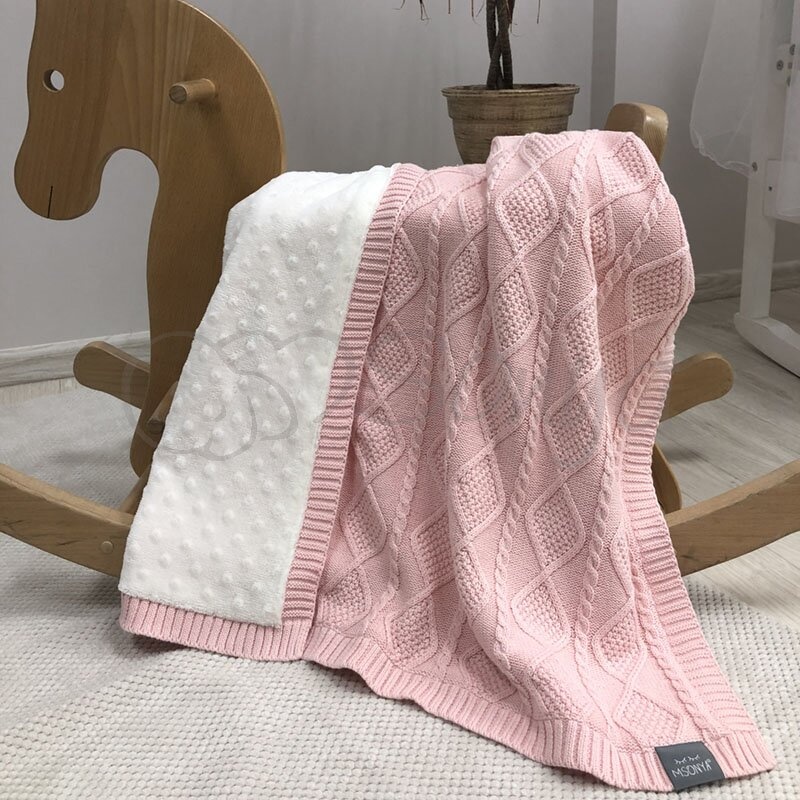 Одеяла и пледы Плед WellSoft Ромб-Коса розовый, Маленькая Соня