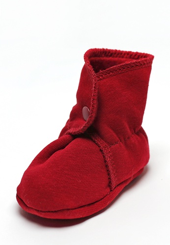Пинетки Пинетки ботиночки утепленные с начесом, бордовый, Модный карапуз