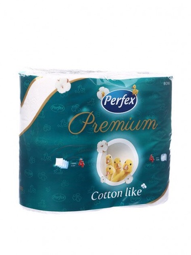 Туалетний папір Premium Cotton 4 шт, 4 шари, 200 аркушів, Perfex
