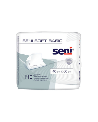 Одноразові пелюшки Гігієнічні одноразові пелюшки універсальні Soft Basic 40х60, 10шт, Seni