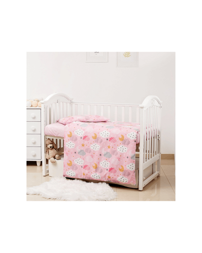 Постелька Сменная постель Premium Glamour Limited 3064-PGNEW-08, 3 элементы, Clouds, розовый, Twins
