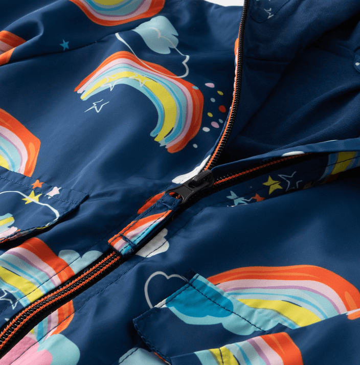 Куртка-ветровка для девочки Rainbow, синяя, Malwee, Синий, 90