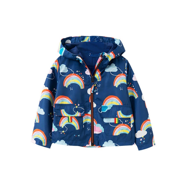 Куртка-вітрівка для дівчинки Rainbow, синя, Malwee, Синій, 90