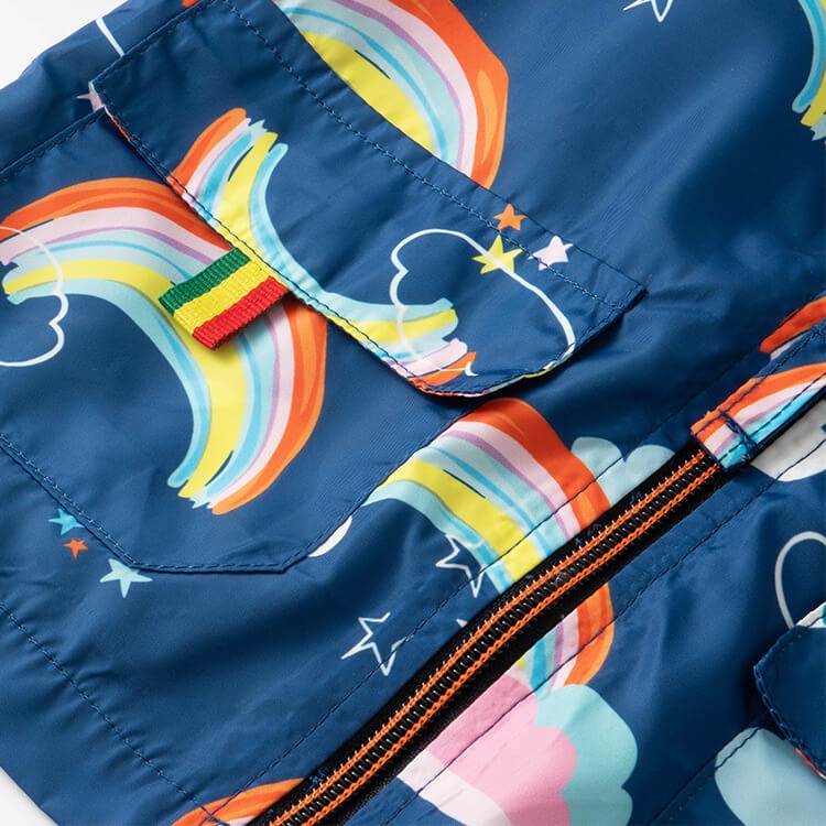 Куртка-вітрівка для дівчинки Rainbow, синя, Malwee, Синій, 90
